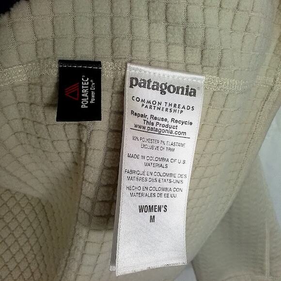 Patagonia Women’s R1 Full Zip Fleece Jacket M Cream Polartec Grid - Picture 4 of 4